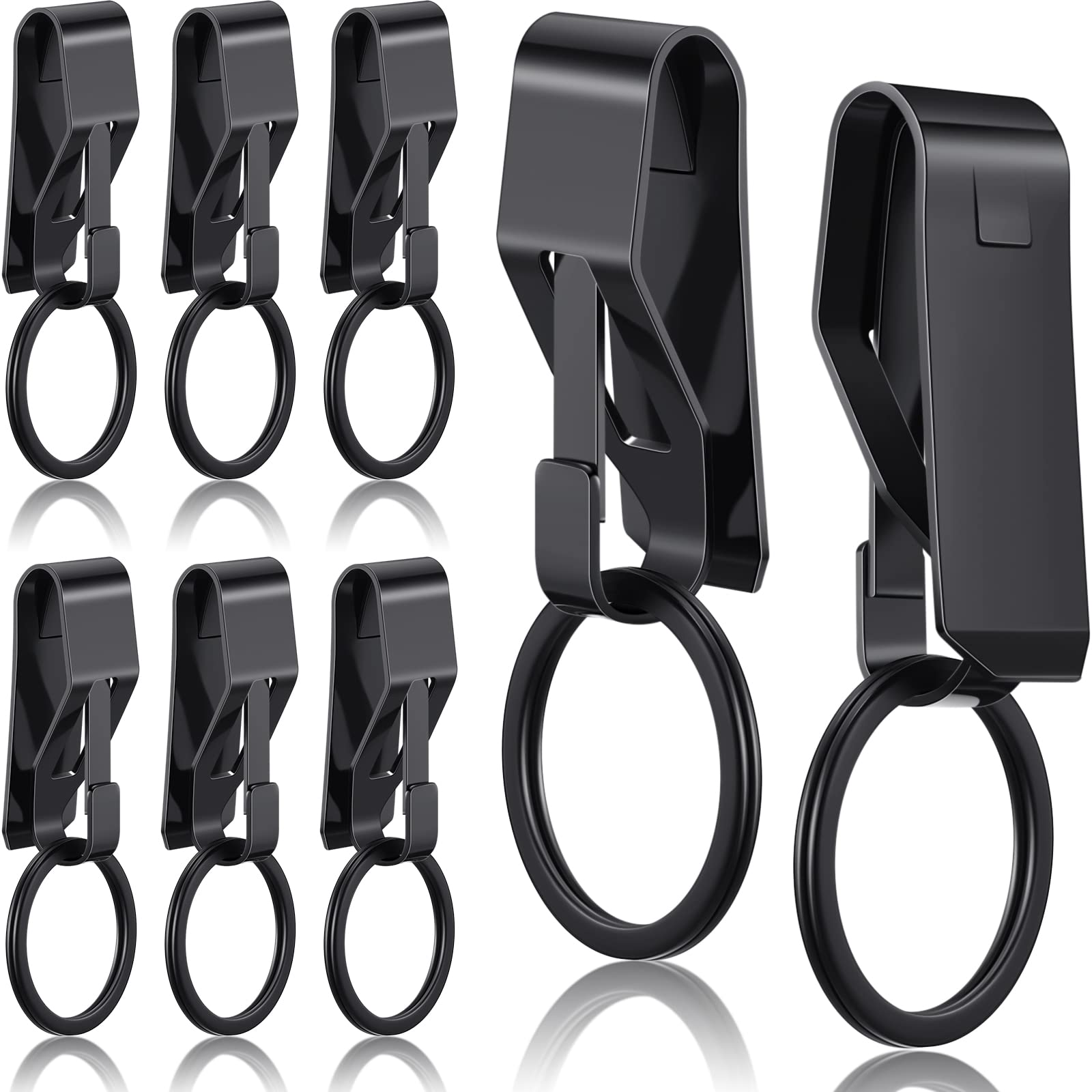 Threan 8 Pieces Belt Key Clip Heavy Duty Key Holder For Belt Security Metal Belt Clip For Keys Belt Clip Key Chain For Men Women