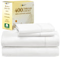 California Design Den Natural 100% Cotton Sheets For Queen Size Bed, Luxury 400 Thread Count Queen Sheet Set, Deep Pocket Coolin