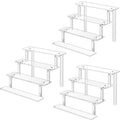 WINKINE Acrylic Riser for Display, Perfume Stand Rack, Display Shelf Riser Compatible with Funko POP Amiibo Figures, 4 Tier Colo