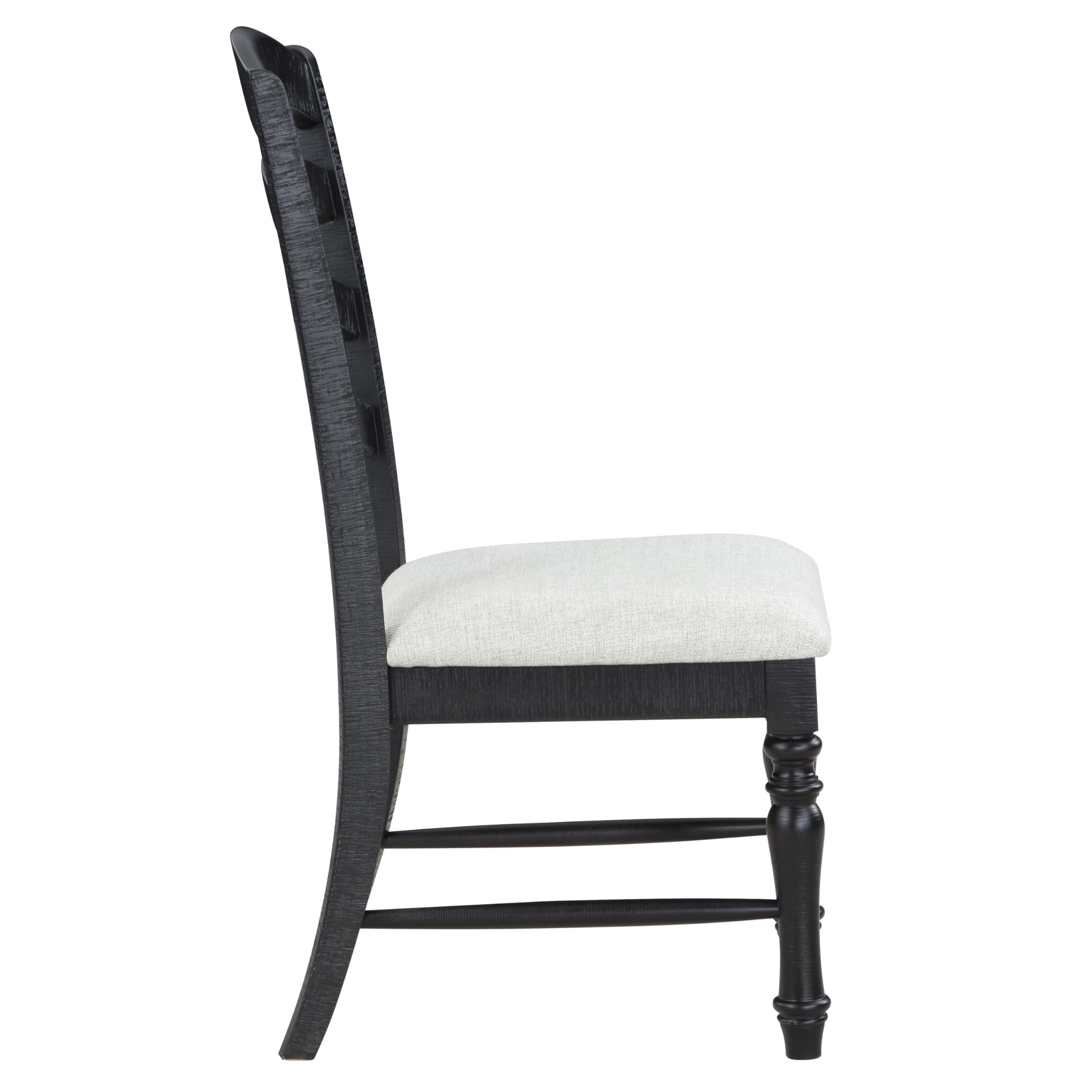 Steve Silver Odessa Side Chair, Farmhouse, Black, Dining, Cushioned Seat Set of 2 Chairs