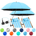 Nbtous 2 Pcs 41.8' Chair Umbrella With Clamp, Beach Umbrella Upf50+ Uv Protection, 360  Adjustable Umbrella For Beach Chair, Go