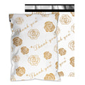 Thank You Poly Mailers 10X13 Inch 25 Pcs - Gold Rose Printed Shipping Bags For Clothing - Waterproof And Tear Resistant Mailing