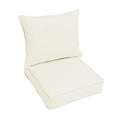 Sorra Home Sunbrella Canvas Natural Outdoor Seat Cushion And Back Pillow Set, 23 In X 25 In X 5