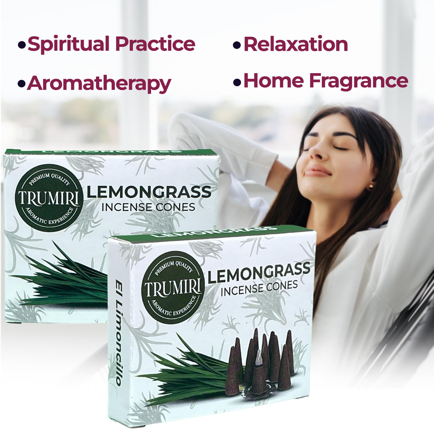 Lemongrass Incense Cones - Total 20 Cone Incense - Dual Pack Of 10 Insence Cones - Incense Cones Scented - Cone Incense Scents -