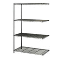 Safco Products 5295Bl Industrial Wire Shelving Add-On Unit 48" W X 24" D X 72" H (Starter Unit And Extra Shelf Pack Sold Separately), Black