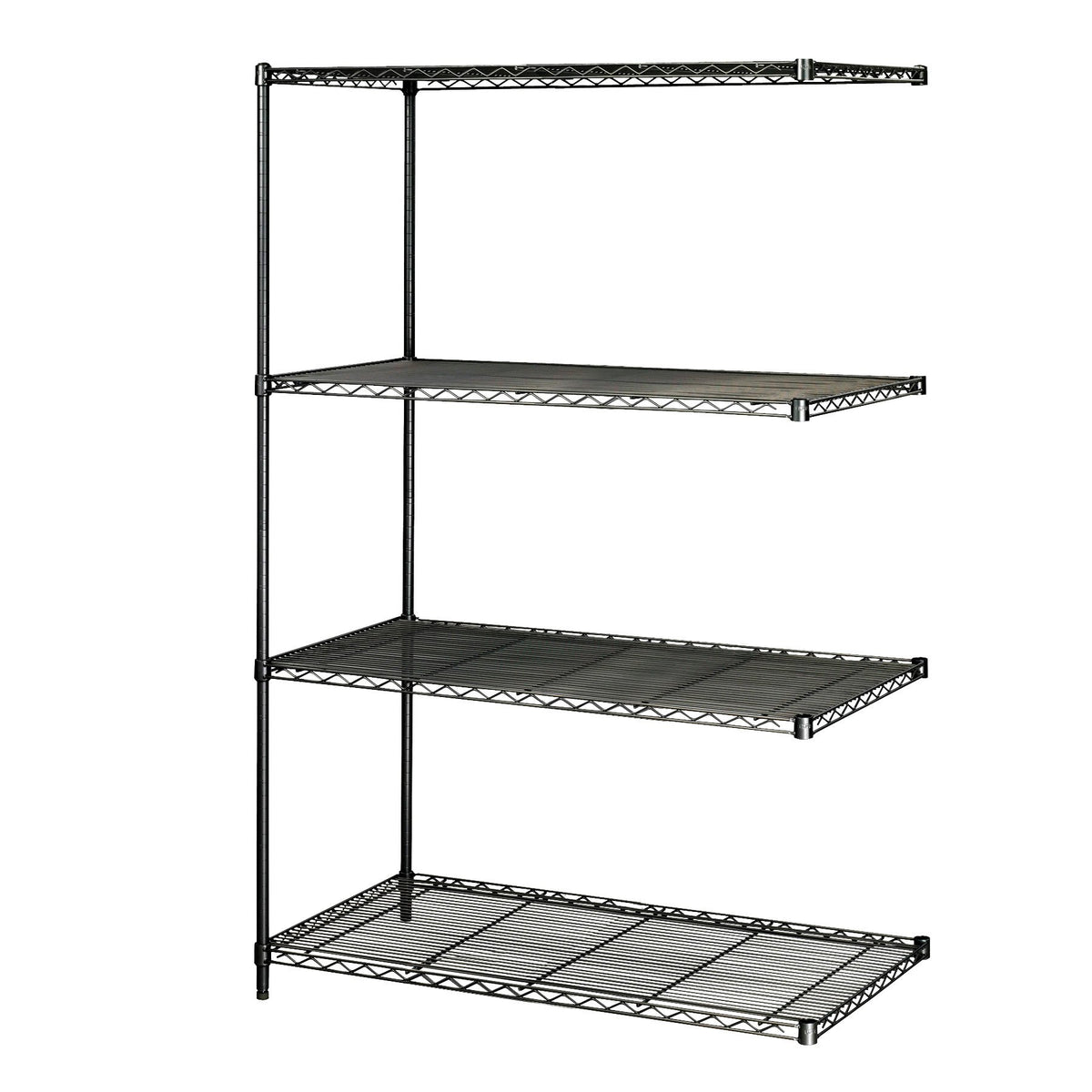 Safco Products 5295Bl Industrial Wire Shelving Add-On Unit 48&quot; W X 24&quot; D X 72&quot; H (Starter Unit And Extra Shelf Pack Sold Separately), Black