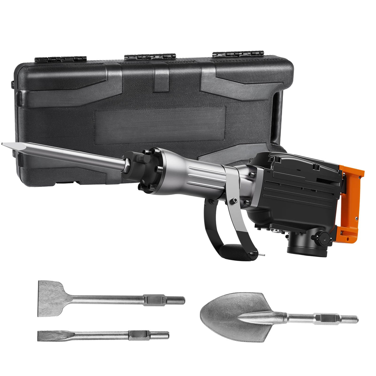 VEVOR Demolition Jack Hammer, 2200W Jack Hammer Concrete Breaker, 1350 BPM Heavy Duty Electric Jack Hammer, 4pcs Chisels Bit wit