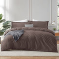 Hearth & Harbor Twin Duvet Cover Set - Soft Chocolate Brown Duvet Cover Twin, Double Brushed Twin/Twin Xl Duvet Cover 2 Piece Wi
