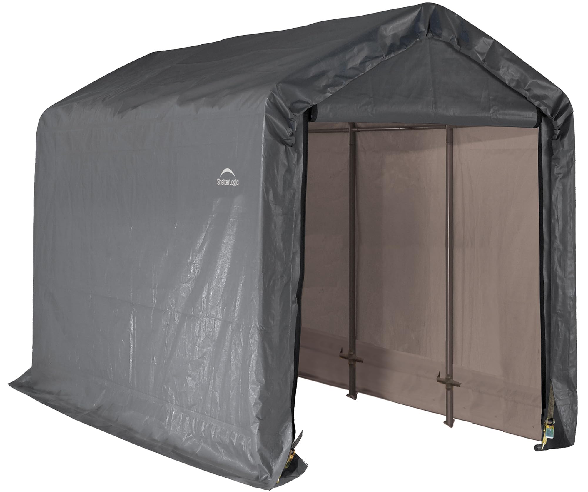 Shelterlogic 6' X 12' X 8' Shed-In-A-Box All Season Steel Metal Peak Roof Outdoor Storage Shed With Waterproof Cover And Heavy D