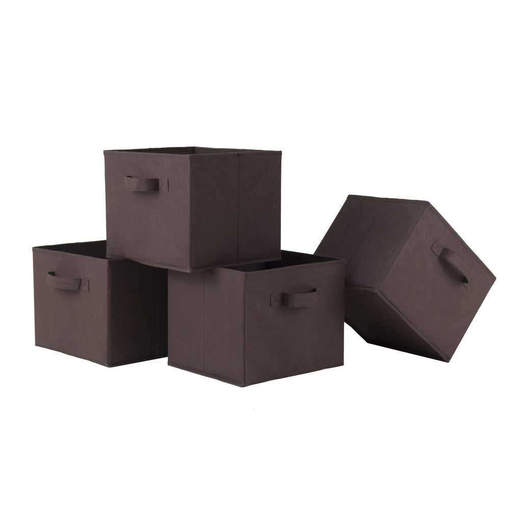 Winsome Timothy 5-Pc Set, 2x2 Grid Shelf & 4 Fabric Baskets