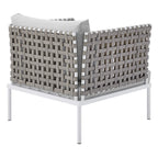 Modway Harmony Outdoor Patio Basket Weave Armchair in Tan Gray