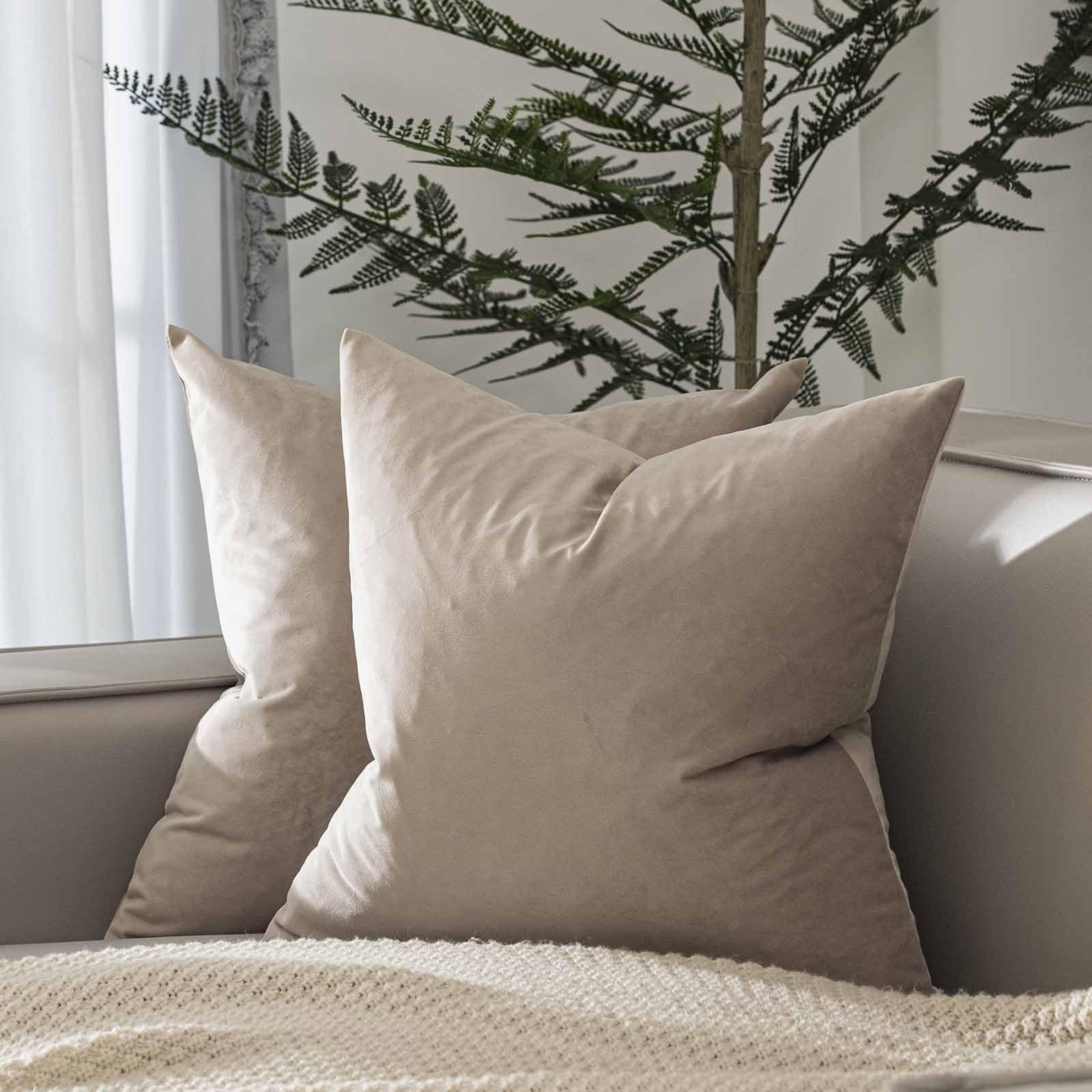 Juspurbet Cloud Velvet Throw Pillow Covers 26X26 Inch Set Of 2 For Living Room Couch Sofa Bedroom Decorative Square Solid Soft C