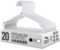 Utopia Home Plastic Hangers 20 Pack  NonSlip with Pants Bar White