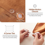 Simple&Opulence French Linen Duvet Cover Set 104''X 92''- 5 Pieces (1 Comforter Cover,4 Pillowcases)-Natural Flax Cotton Blend-S