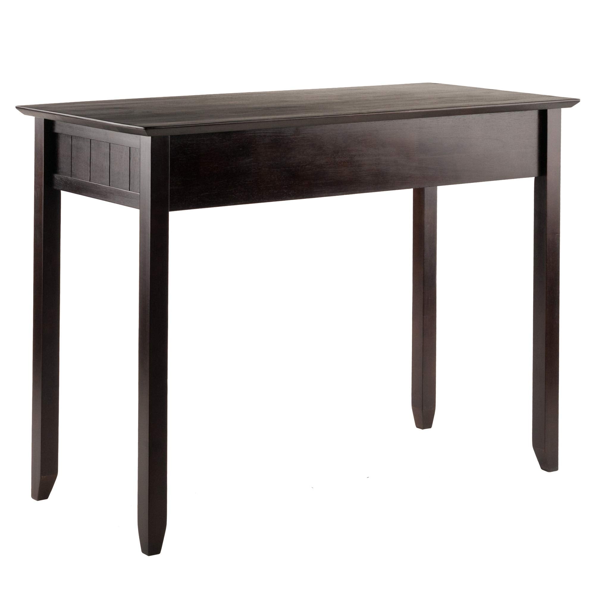 Ergode Wood Burke Home Office Writing Desk - Cottage Style, Spacious Desktop, 3 Drawers, Dark Coffee Finish, Assembly Required