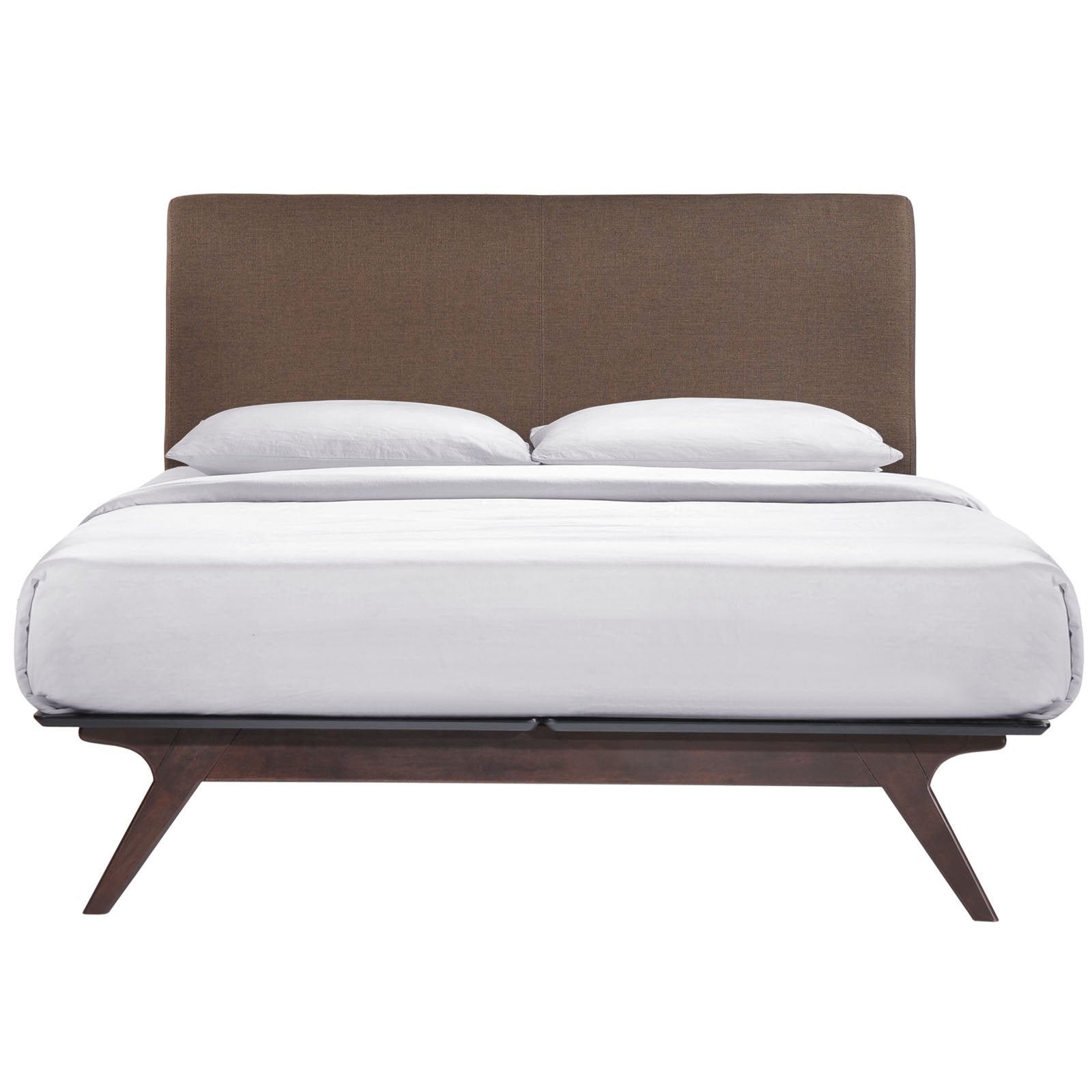 Modway MOD-5238-CAP-BRN Mid-Century Modern Wood Platform Bed, Queen, Cappuccino Brown