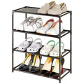 Vockot Small Shoe Rack 6-8 Pairs Sturdy Shoe Shelf 4-Tiers Narrow Stackable Shoe Organizer,Lightweight Kids Shoe Racks for Entry