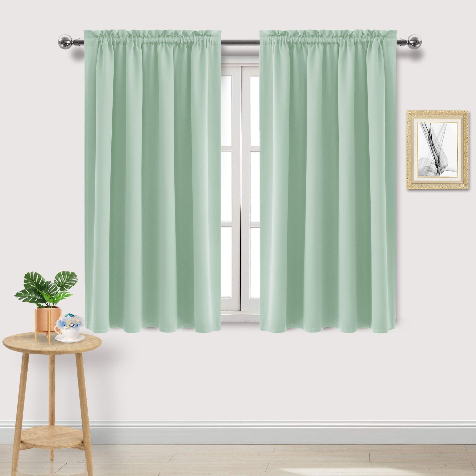 Dwcn Blackout Curtains Room Darkening Thermal Insulated Bedroom Curtains Window Curtain Panels, 52 X 54 Inches Long, Set Of 2 Li