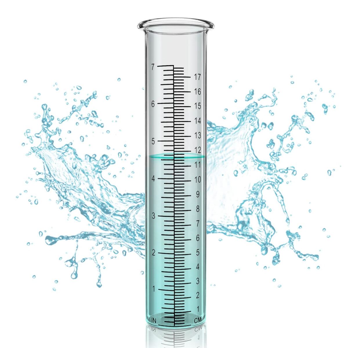 Sycozupy 7' Capacity Rain Gauge Replacement Tube Glass Rain Guage Cylinder For Yard &Garden &Outdoor (1Pcs)