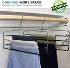 4-Tier Swing Arm Pants Hanger with Removable Foam-Padded Arms, Up to 5 Garments, Chrome