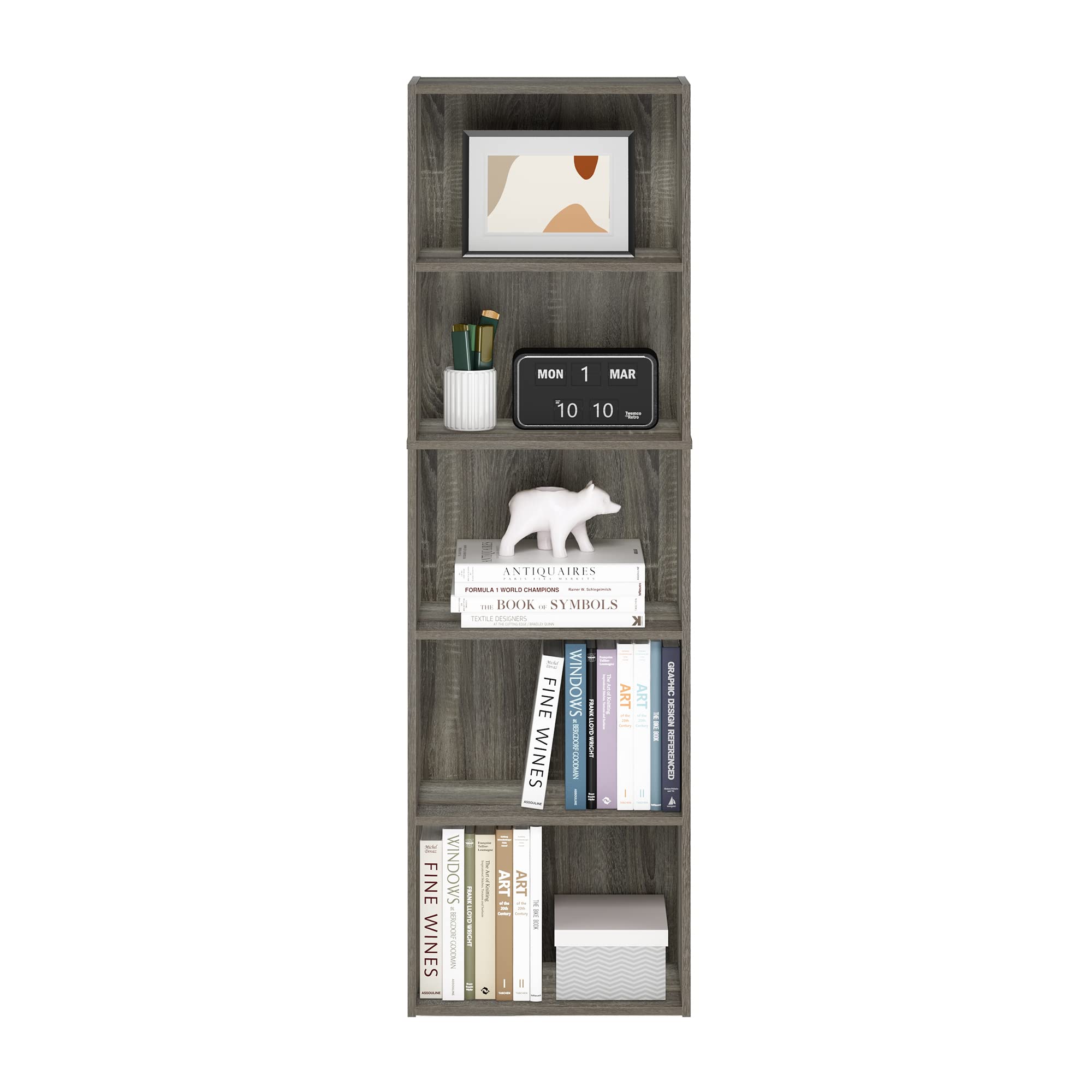 Furinno Luder Bookcase / Bookshelf / Storage Shelves, 5-Tier, French Oak