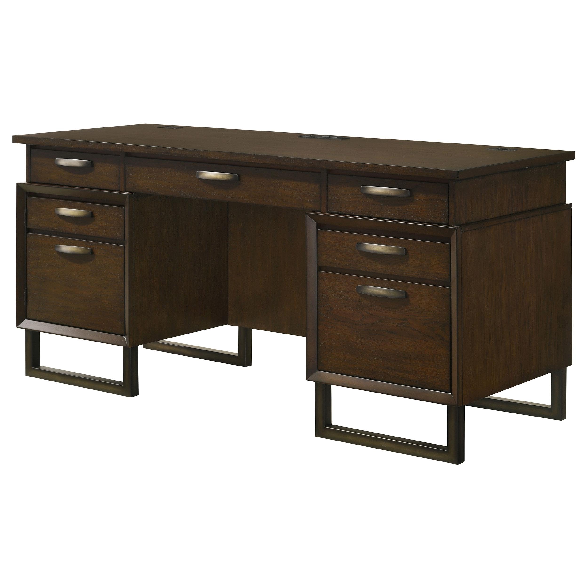 Coaster Marshall 5-Drawer Wood Credenza Desk - Thumbnail 2