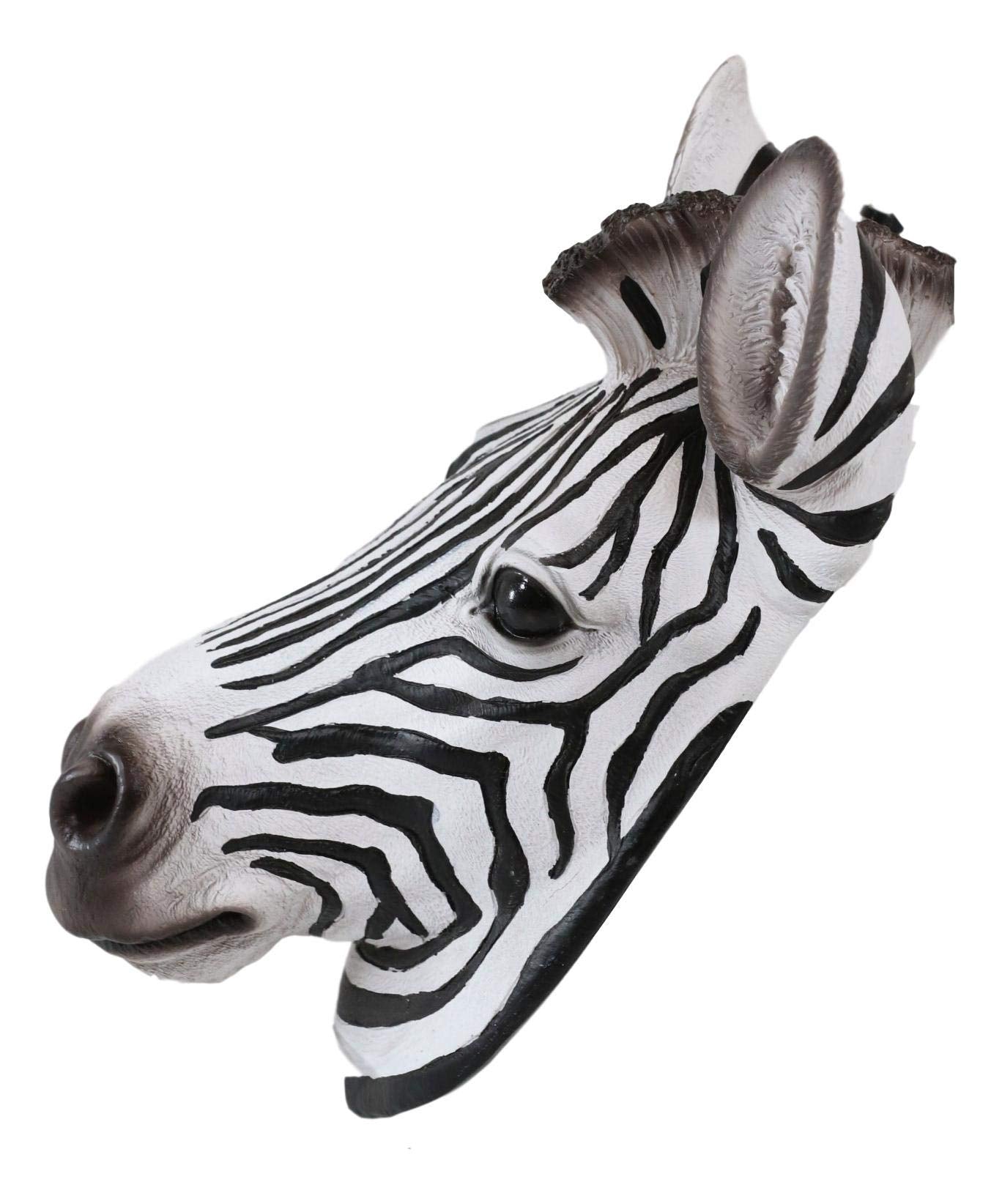 Ebros Madagascar Safari Zebra Horse Bust Wall Decor Savanna Grassland Wildlife Wall Mount Sculpture Plaque 9.5'' Tall