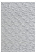 HomeRoots Grey PET Yarn 5’ x 7’ Gray Diamond Lattice Modern Area Rug