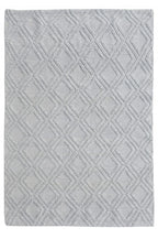 HomeRoots Grey PET Yarn 8’ x 11’ Gray Diamond Lattice Modern Area Rug