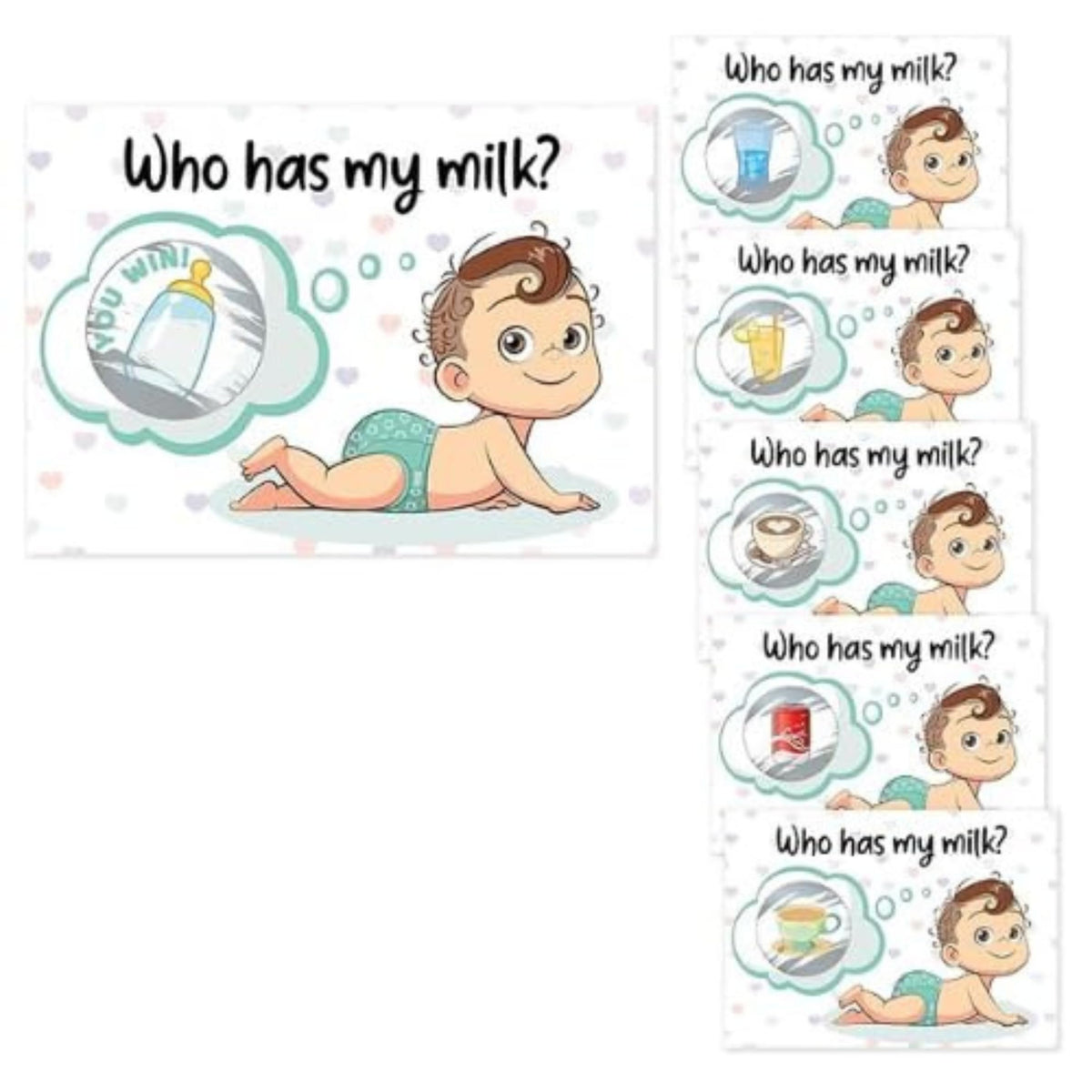 Craftmind Who has My Milk Baby Shower Scratch Off Game | 24 Cards  2 Winner | Baby Shower Games | Who has My Milk