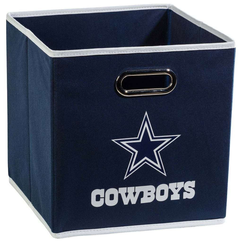 Franklin Sports NFL Dallas Cowboys Collapsible Storage Bin NFL Folding Cube Storage Container Fits Bin Organizers Fabric NFL Tea
