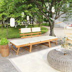vidaXL Solid Wood Garden Bench Day Sofa Bed w/Cushions Outdoor Patio Garden