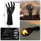 Dazonge Halloween Decorations, Pack Of 3 Wall Mounted Creepy Reaching Hands With Lighted Candles, Life-Sized Horror Hands For Go