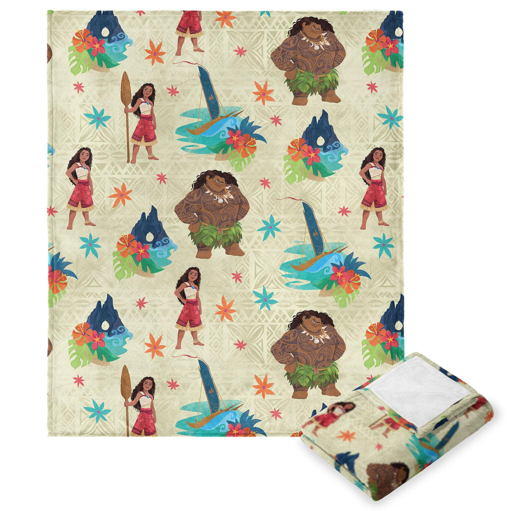 Disney Moana 2 Island Pattern Silk Touch Throw Blanket 50X60 Inches