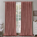 Bgment Dusty Rose Velvet Curtains 84 Inch For Bedroom, Thick Thermal Insulated Room Darkening Curtains Noise Reduce Back Tab And