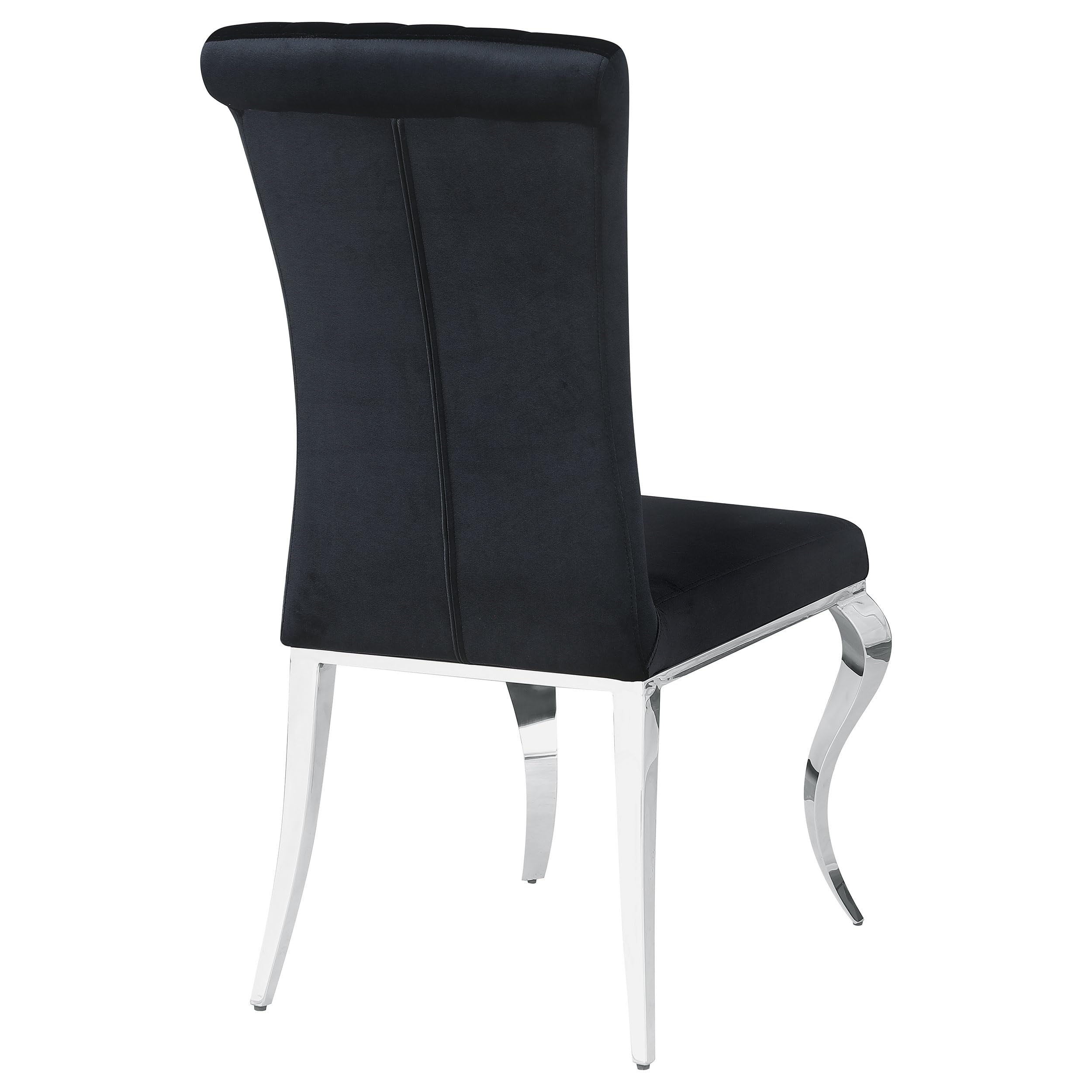 Coaster Home Furnishings Betty Upholstered Side Chairs Black and Chrome (Set of 4)