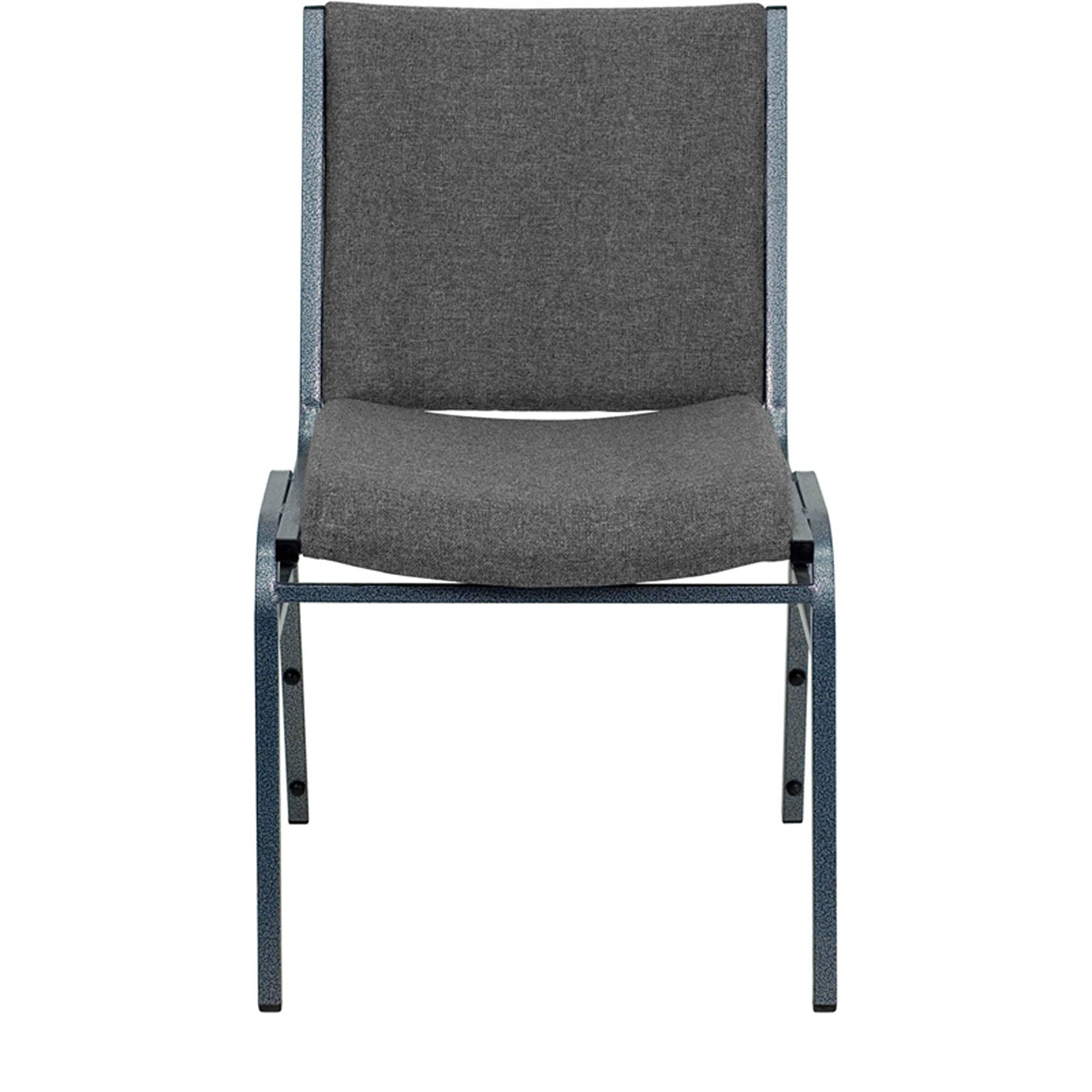Flash Furniture Hercules Series Heavy Duty Gray Fabric Stack Chair With Ganging Bracket