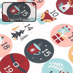 12 Sheets Christmas Advent Calendar Number Stickers, 1-24 Christmas Countdown Calendar Stickers For Diy Gifts Xmas Craft Christm