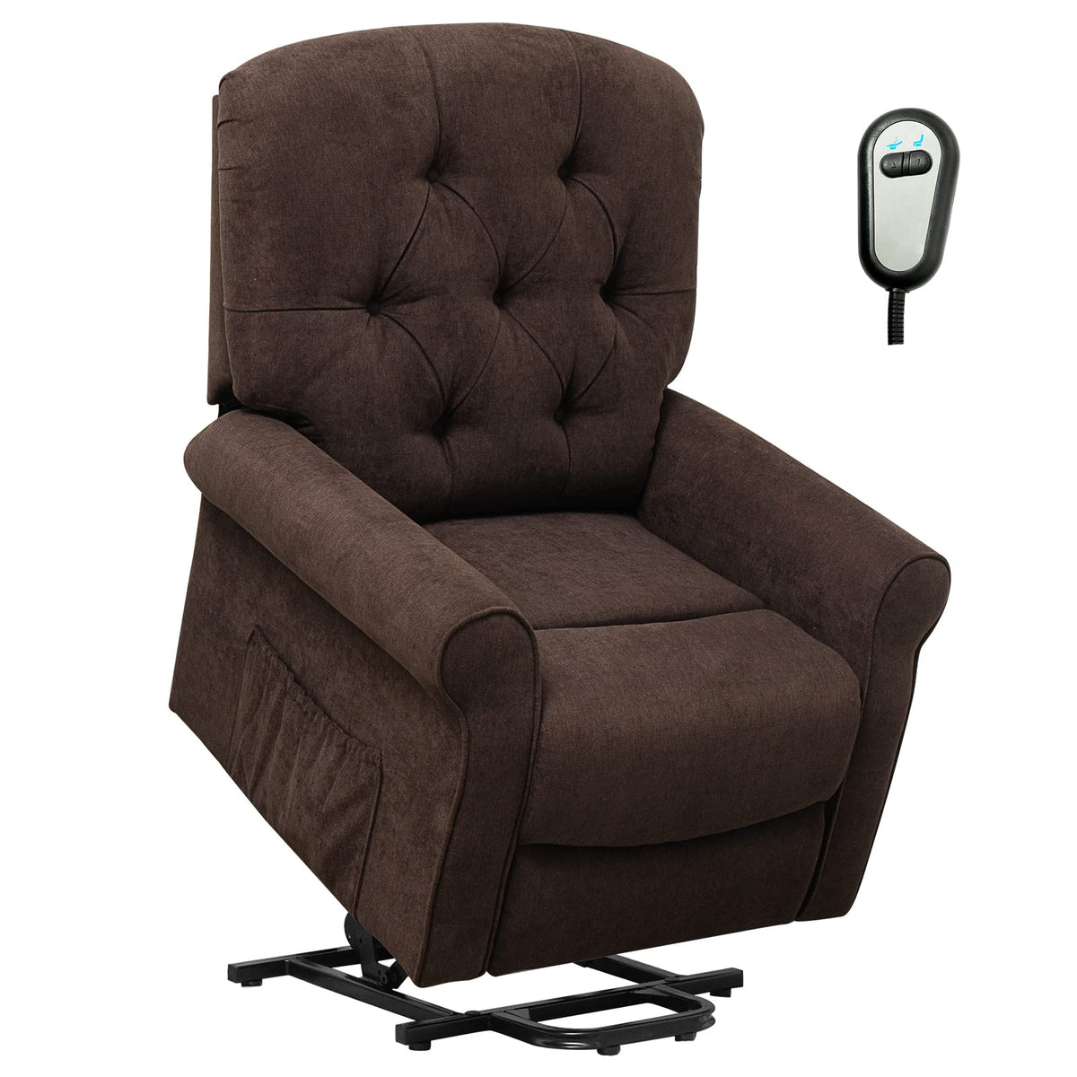 Giantex Power Lift Chair Electric Recliner For Elderly, Adjustable Backrest Footrest, Heavy Duty Motorized Living Room Chair Sofa With Side Pocket, Remote Control, Power Lift Recliner (Brown)