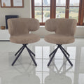 The Attic Nexillo Dining Chair, Grey Faux Leather Upholstery With Curved Backrest & Black Metal Tripod Legs, Elegant Comfort Cha
