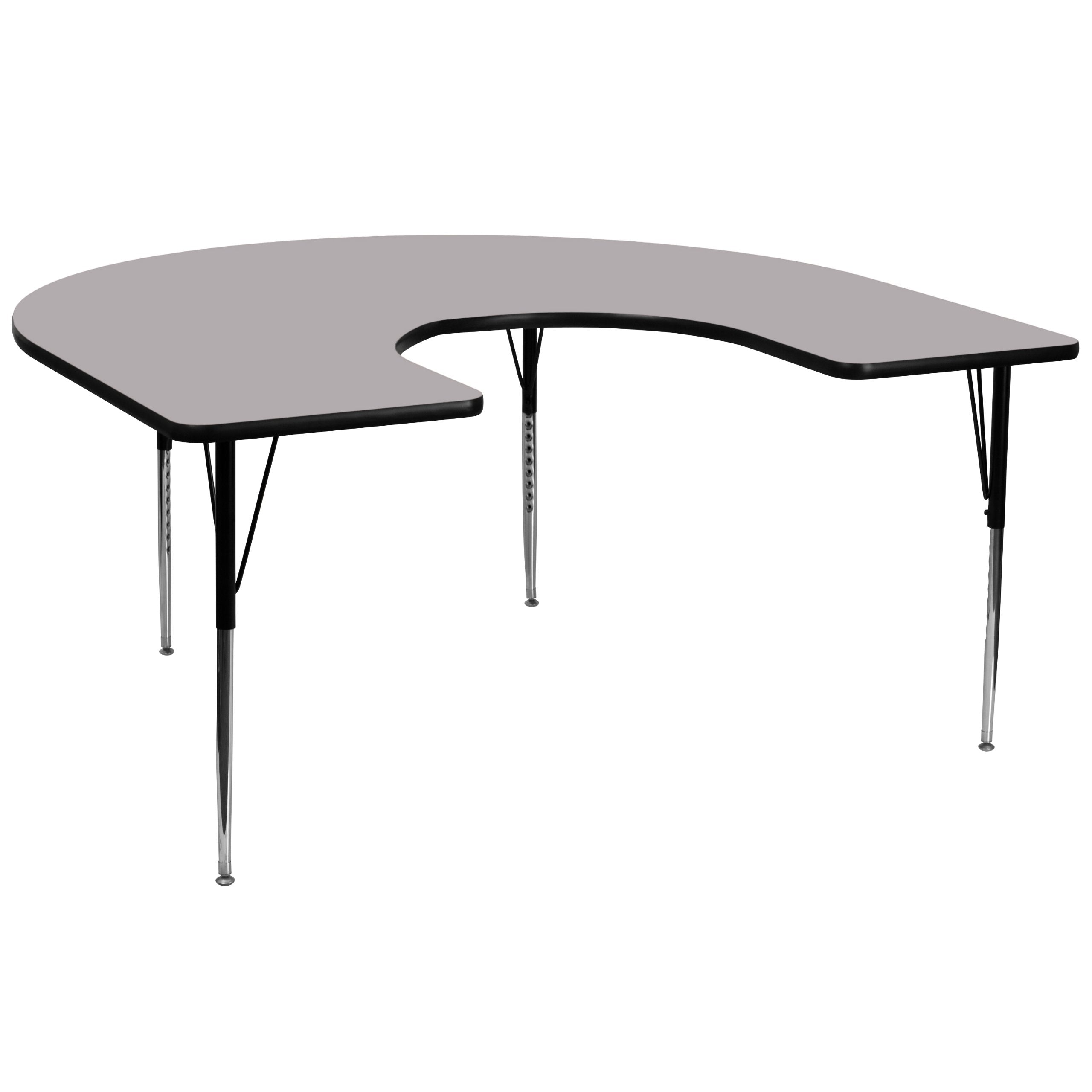 Flash Furniture 60x66 HRSE Grey Activity Table Chair, 60"W x 66"D x 30.125"H, Gray