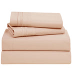 Clara Clark Bed Sheets, Premier 1800 Series 4 Piece Bed Sheet Set, Deep Pocket, Wrinkle, Fade, Stain Resistant, Luxury Soft Bedding Sheets & Pillowcases, Twin, Peach