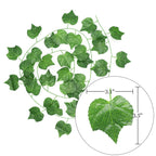 Hecaty 12 Strands 90 Ft Artificial Fake Grape Vines With 3 Strings Grapes, Hanging Plant Large Leaves Garland For Wedding Party