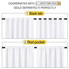Nicetowm Window Treatment Curtain Panels - (White Color) W42 X L63, 2 Pieces, Semi Blackout Window Treatment Drape Panel For Kids Bedroom