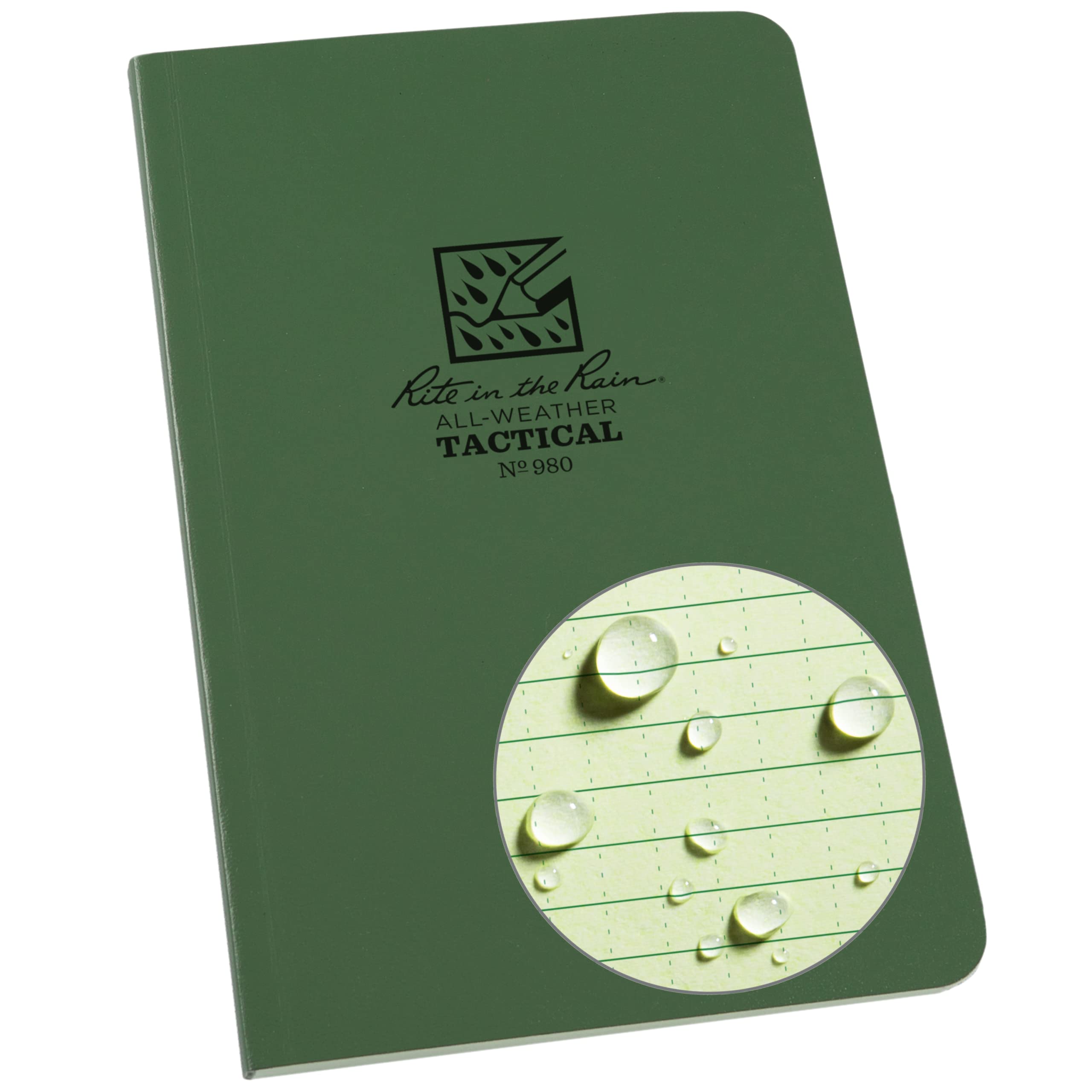 Rite In The Rain Weatherproof Green Book, 4.625    X 7   , Tactical Green Soft Cover, Universal Pattern With Army Reference Mate