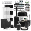Clara Clark Bathroom Accessories Set - 28PC Bathroom Set with Adhesive Corner Shower Caddy Hanging, Bathroom Sets with Shower Cu