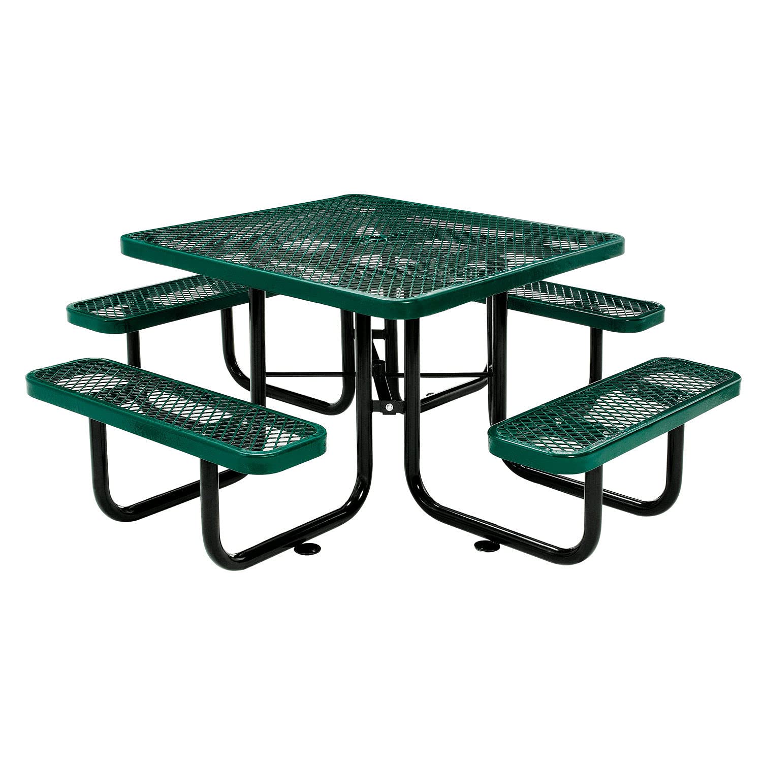 Global Industrial 46' Expanded Metal Square Picnic Table, Green