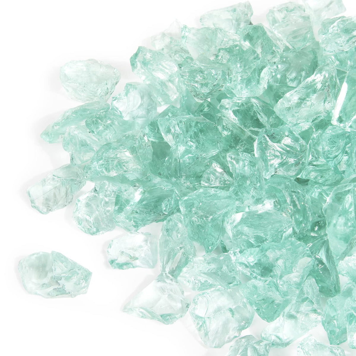 Gaspro 20 Lbs Fire Glass For Propane Fire Pit, 1/2-Inch Decorative Firepit Glass Rock For Gas Fireplace, Aqua