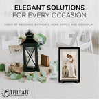 Tripar Square Metal Wire Stand, Mahogany Finish (3-Inch Depth) Tabletop Easel Sleek & Modern Look - Perfect For Books, Plates, P