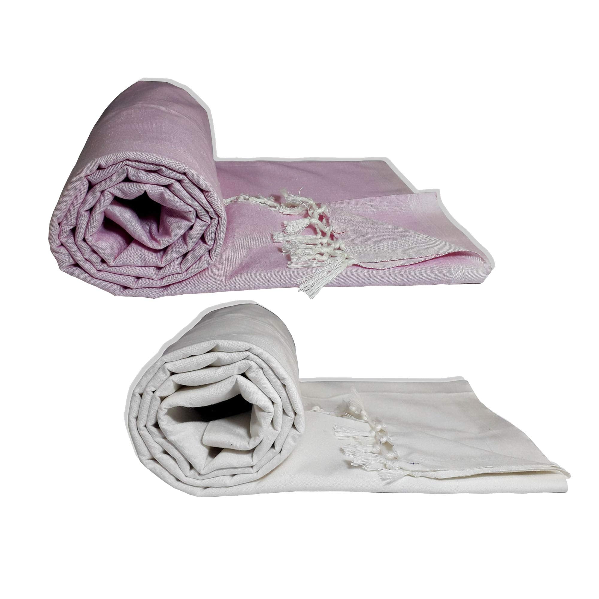Riyashree Organic Cotton Silky Soft Bhagalpuri Dull Chadar Lite Blanket & Duvet (52 * 94 In) Combo Pack Of 2 Dull 11 13